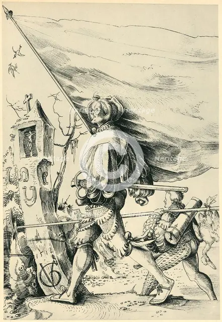 Mercenaries, 1516, (1943).  Creator: Urs Graf.