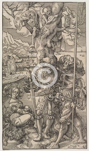 Mercenaries and A Woman with Death in a Tree , 1524. Creator: Urs I Graf (Swiss, c. 1485-1527/29).