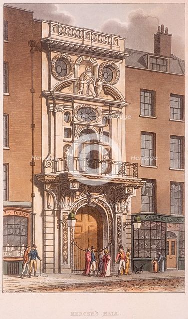 Mercers' Hall, London, 1815. Artist: Anon