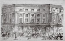 Mercers shop, Regent Circus, Westminster, London, c1850. Artist: H Leighton