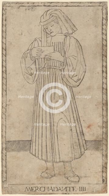 Merchadante (Merchant), c. 1465. Creator: Master of the E-Series Tarocchi.
