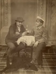 Merchant Belogolovy Ivan Apollonovich with his brother, 1910-1919. Creator: Unknown