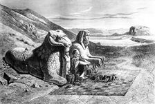 Merchant of Antiquites, Louqsor, Karnack, Egypt 1871. Artist: G Werner