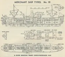 Merchant Ship Types. No. 19 - A River Amazon Trade Cargo-Passenger Ship 1937