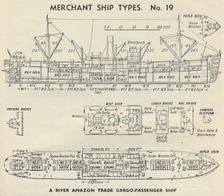 Merchant Ship Types. No. 19 - A River Amazon Trade Cargo-Passenger Ship 1937