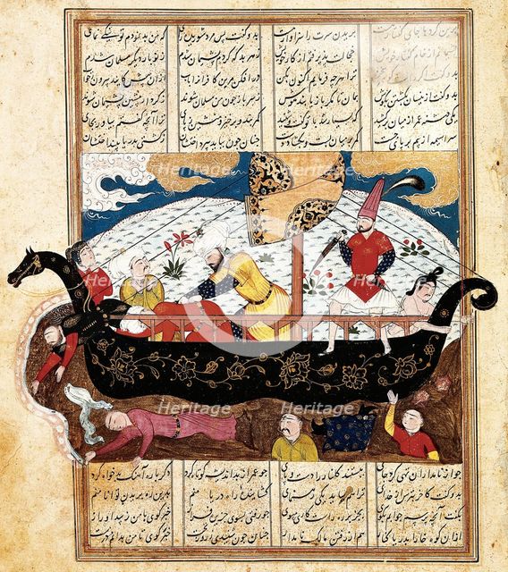 Merchant ship attacked by pirates, 15th century. Artist: Anonymous  