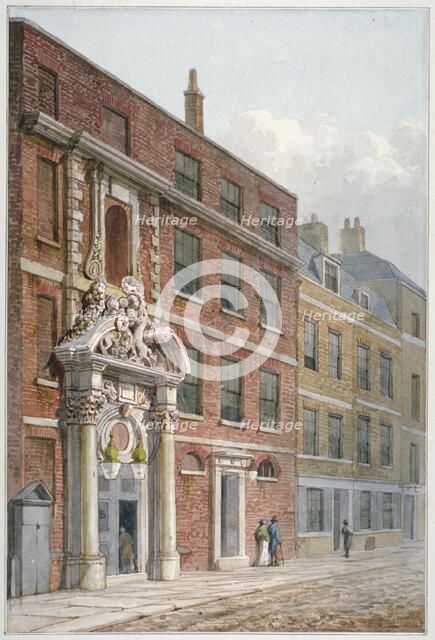 Merchant Taylors' Hall, Threadneedle Street, City of London, 1810. Artist: George Shepherd