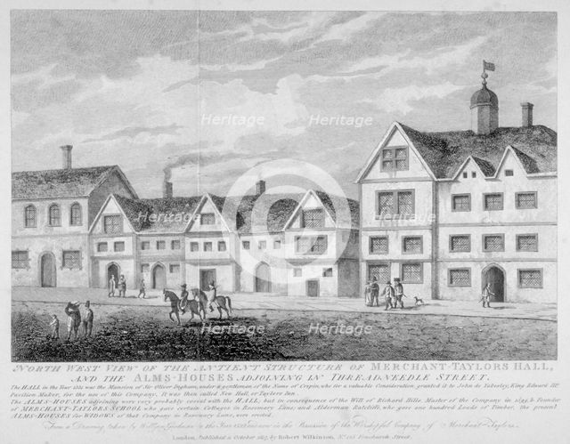 Merchant Taylors' Hall, Threadneedle Street, City of London, 1817.                                   Artist: Anon