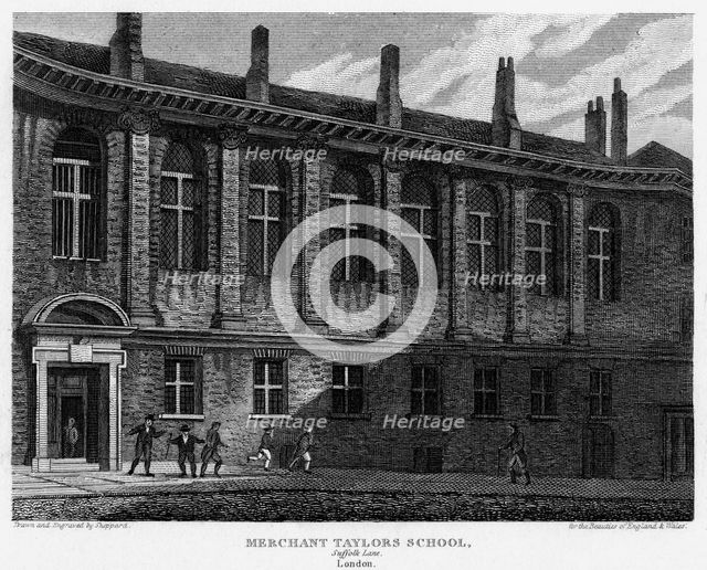 Merchant Taylors School, Suffolk Lane, City of London, 1815.Artist: Sheppard