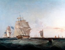 Merchantmen and other shipping in the English Channel, 19th century. Artist: George Chambers