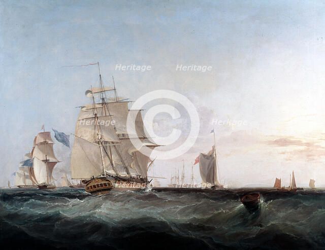 Merchantmen and other shipping in the English Channel, 19th century. Artist: George Chambers