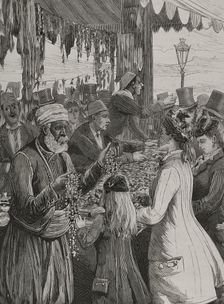 Merchants at Tunisian bazaar, 1878. Creator: Unknown