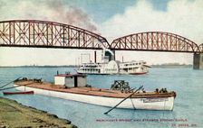 Merchants Bridge and the paddle steamer Spread Eagle St Louis, Missouri, USA, 1908