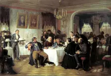 Merchant's Funeral Banquet 1870s. Artist: Firs Sergeevich Zhuravlev