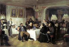Merchant's Funeral Banquet 1870s. Artist: Firs Sergeevich Zhuravlev