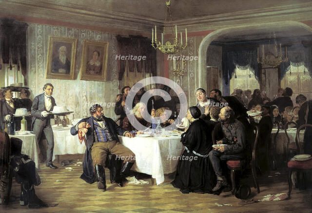 'Merchant's Funeral Banquet', 1870s.  Artist: Firs Sergeevich Zhuravlev