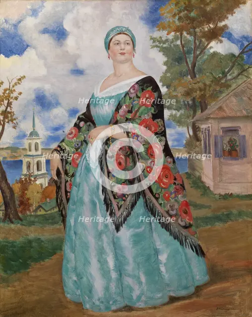 Merchant's Wife, 1923. Artist: Kustodiev, Boris Michaylovich (1878-1927)