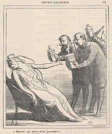 Merci; je sors d'en prendre!, 1871. Creator: Honore Daumier