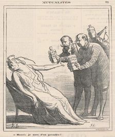 Merci; je sors d'en prendre!, 1871. Creator: Honore Daumier