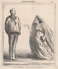 Merci, ma vieille, trop décrépite! ..., 19th century. Creator: Honore Daumier