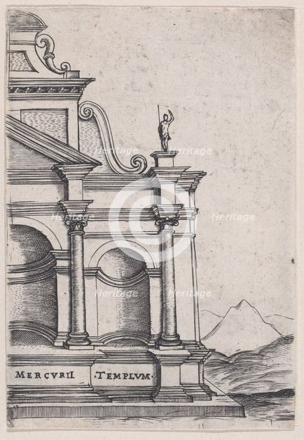 Mercurii Templum (Views of Ancient Roman Temples and Arches), 1535-40., 1535-40. Creator: Anon.