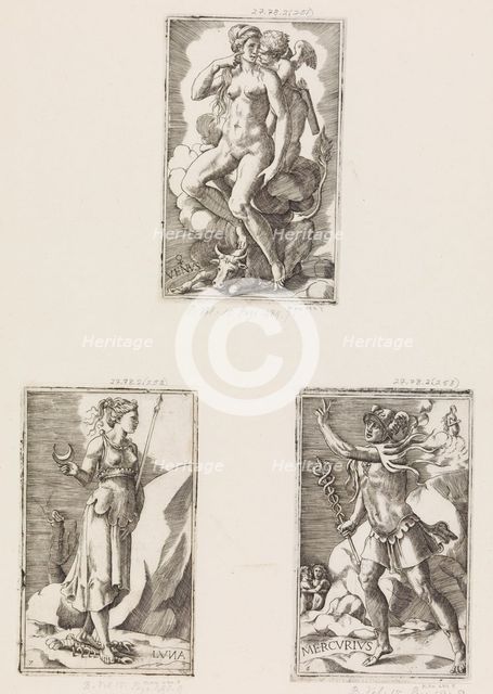 Mercurius, from Planets, plate 6, 1530-70. Creator: Giulio Bonasone.