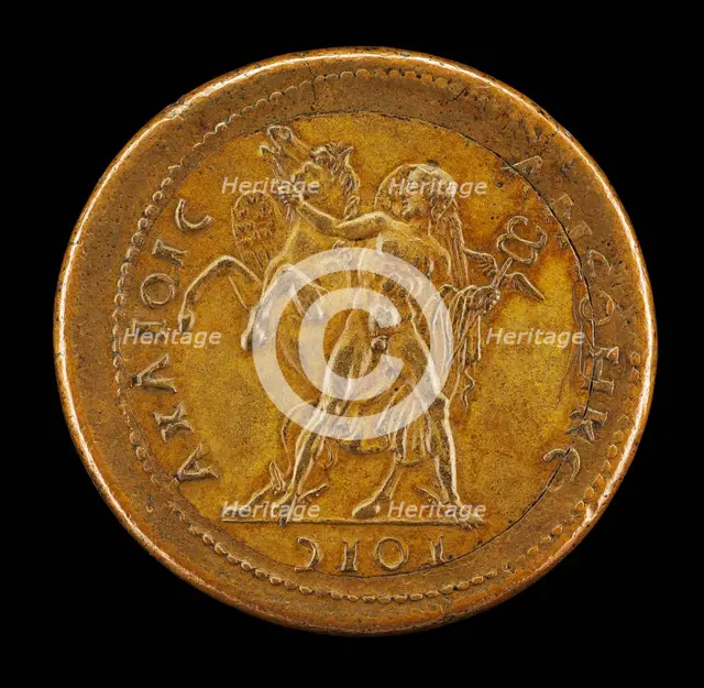 Mercury Taming Pegasus [reverse]. Creator: Giovanni da Cavino.
