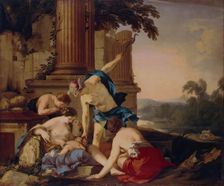 Mercury Takes Bacchus to be Brought up by Nymphs, 1638. Creator: Laurent de la Hyre