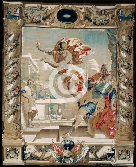 Mercury tells Aeneas to Leave Carthage, 1679. Creator: Giovanni Francesco Romanelli (Italian, 1610-1662); Michael Wauters (Flemish, 1679).