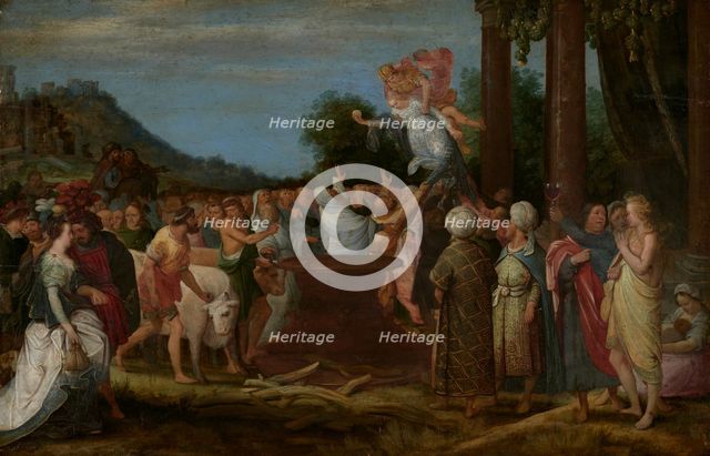 Mercury Abducting the Goddess Contento, 1607. Creator: Adriaen van Stalbemt.
