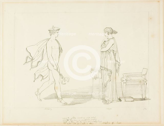 Mercury and Calypso, n.d. Creator: John Flaxman.