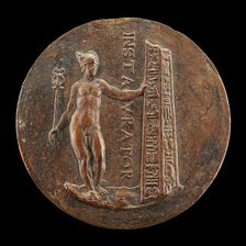 Mercury and a Broken Obelisk [reverse], c. 1545/1550. Creator: Unknown