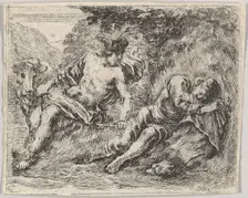 Mercury and Argos, from Game of Mythology (Jeu de la Mythologie), 1644. Creator: Stefano della Bella