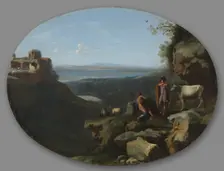 Mercury and Argus in a Landscape, c. 1635. Creator: Dirck van der Lisse (Dutch, 1669)