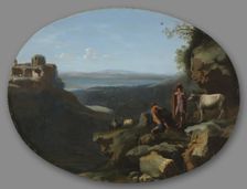 Mercury and Argus in a Landscape, c. 1635. Creator: Dirck van der Lisse (Dutch, 1669)
