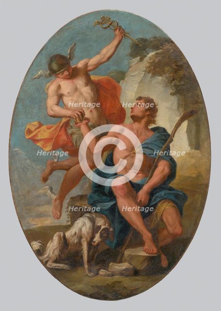 Mercury and Paris, 1730-1750. Creator: Johann Heinrich Schonfeld.