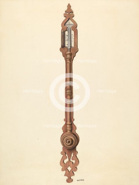 Mercury Barometer, c. 1940. Creator: Ray Price.