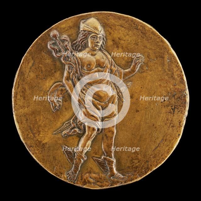 Mercury Carrying a Caduceus [reverse]. Creator: Unknown.
