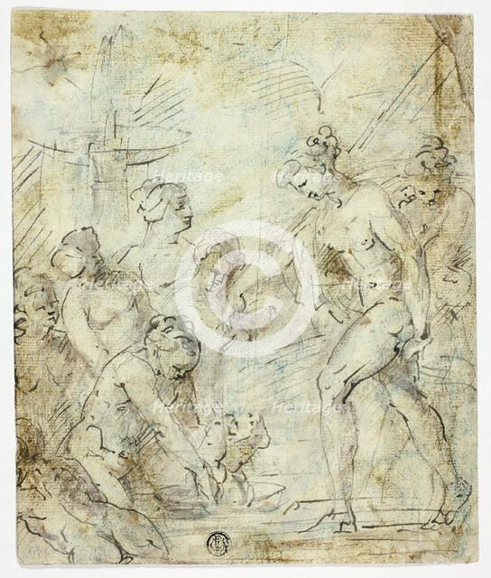 Mercury Entrusting Infant Bacchus to Nymphs, 1690/1715. Creator: Unknown.