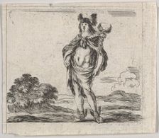 Mercury, from Game of Mythology (Jeu de la Mythologie), 1644. Creator: Stefano della Bella