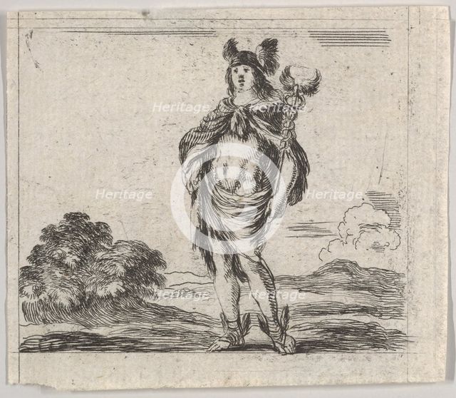 Mercury, from 'Game of Mythology' (Jeu de la Mythologie), 1644. Creator: Stefano della Bella.