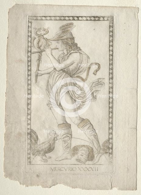 Mercury (from the Tarocchi, series A: Firmaments of the Universe, #42), before 1467. Creator: Master of the E-Series Tarocchi (Italian, 15th century).
