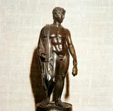 Mercury (Hermes) holding a purse (as bringer of good fortune), Roman, 1st century