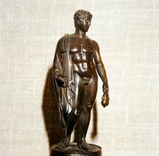 Mercury (Hermes) holding a purse (as bringer of good fortune), Roman, 1st century