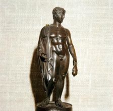 Mercury (Hermes) holding a purse (as bringer of good fortune), Roman, 1st century