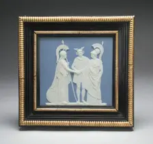 Mercury Joining the Hands of Britain and France, Burslem, 1787/90. Creator: Wedgwood