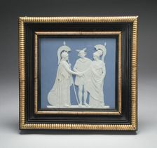 Mercury Joining the Hands of Britain and France, Burslem, 1787/90. Creator: Wedgwood