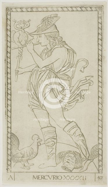 Mercury, plate 42 from Planets and Spheres, c.1465. Creator: Unknown.