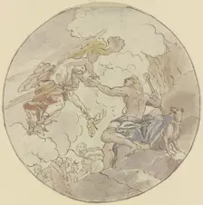 Mercury presents the apple to Paris, 16th century. Creator: German, 16th century;