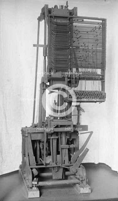 Mergenthaler, Ottmar, 2nd Linotype Machine with Band, Invented By Him; 3rd Design He..., 1917. Creator: Harris & Ewing.